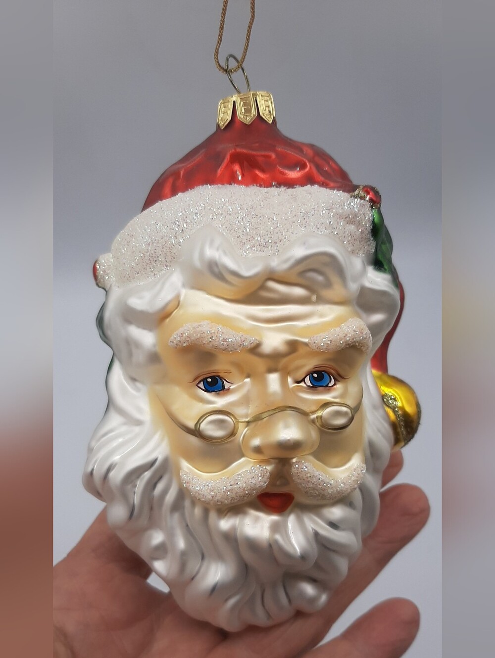FITZ and FLOYD Old Fashioned Christmas Santa Face Mercury Glass Ornament